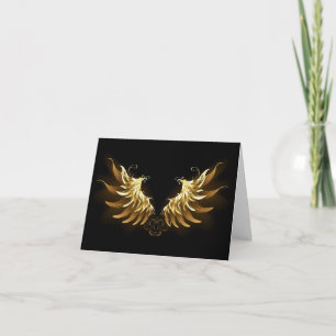Golden Angel Wings auf schwarzem Hintergrund Dankeskarte