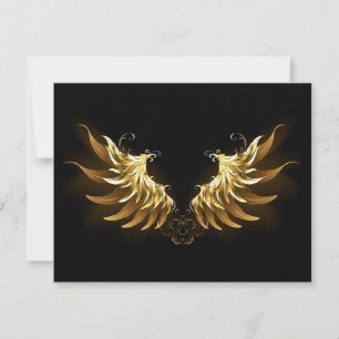 Golden Angel Wings auf schwarzem Hintergrund Dankeskarte