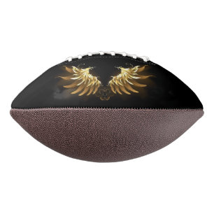 Golden Angel Wings auf schwarzem Hintergrund Football