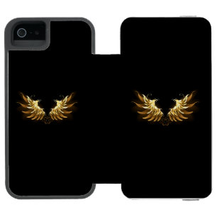Golden Angel Wings auf schwarzem Hintergrund Incipio Watson™ iPhone 5 Geldbörsen Hülle