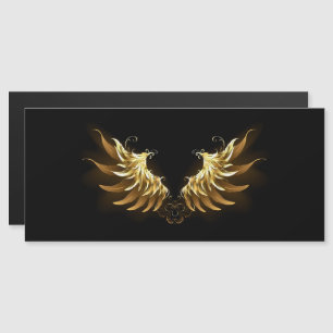 Golden Angel Wings auf schwarzem Hintergrund Magneteinladung