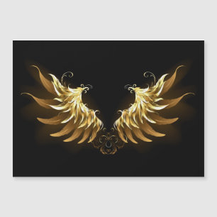 Golden Angel Wings auf schwarzem Hintergrund Magneteinladung