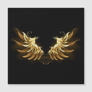 Golden Angel Wings auf schwarzem Hintergrund Magneteinladung