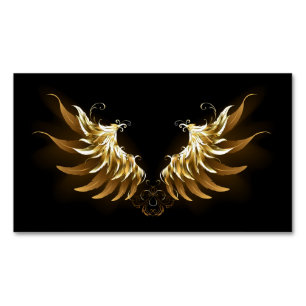 Golden Angel Wings auf schwarzem Hintergrund Magnetische Visitenkarte
