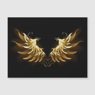 Golden Angel Wings auf schwarzem Hintergrund Magnetkarte