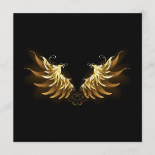 Golden Angel Wings auf schwarzem Hintergrund Menükarte