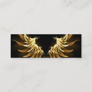Golden Angel Wings auf schwarzem Hintergrund Mini Visitenkarte