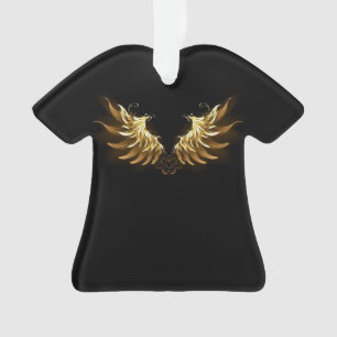 Golden Angel Wings auf schwarzem Hintergrund Ornament