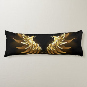 Golden Angel Wings auf schwarzem Hintergrund Seitenschläferkissen