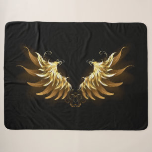 Golden Angel Wings auf schwarzem Hintergrund Sherpadecke