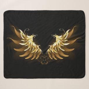 Golden Angel Wings auf schwarzem Hintergrund Sherpadecke