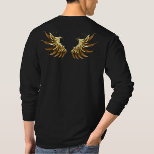 Golden Angel Wings auf schwarzem Hintergrund T-Shirt