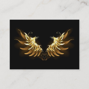Golden Angel Wings auf schwarzem Hintergrund Telefonnummerkarte