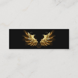 Golden Angel Wings auf schwarzem Hintergrund Telefonnummerkarte