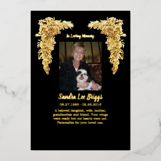 Golden Angel Wings in Memory dank Karte