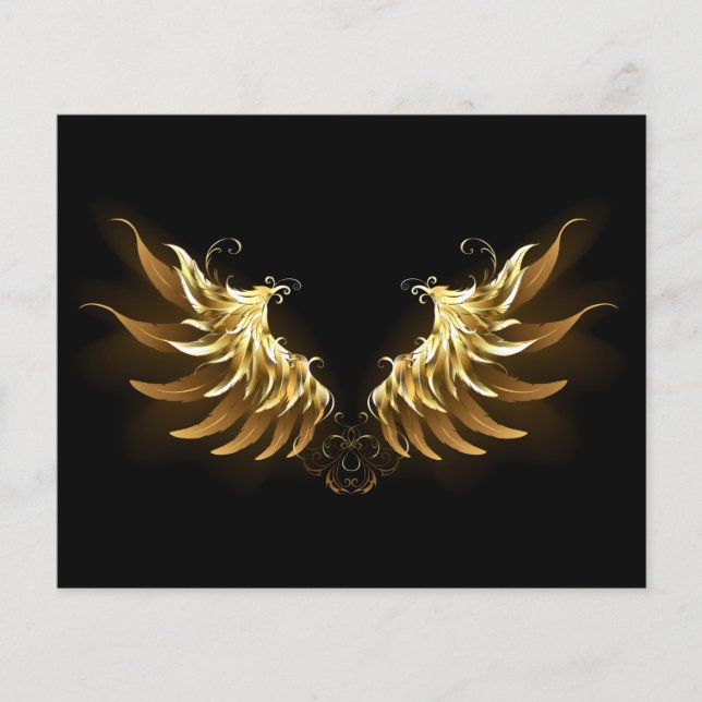 Golden Angel Wings on Black background Flyer (Vorne)