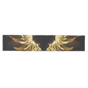 Golden Angel Wings on Black background Mittelgroßer Tischläufer