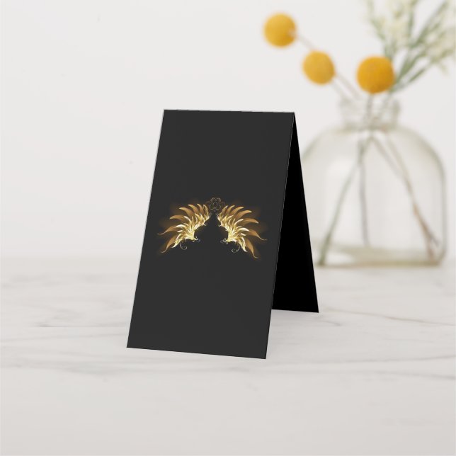 Golden Angel Wings on Black background Treuekarte (Vorderseite)