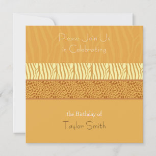 Golden Animal Pattern Einladung zum Geburtstag