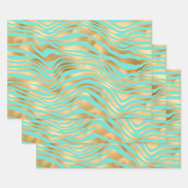 Golden Animal Print Mining Hintergrund Geschenkpapier Set (Set)