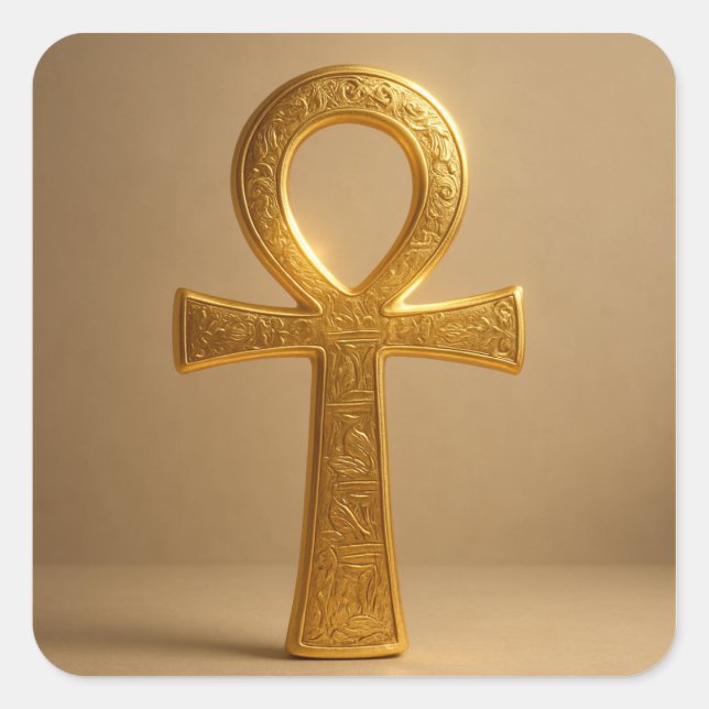 Golden Ankh Ancient Ägypter Symbol Sticker (Vorderseite)
