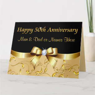 Golden Anniversary Cards for Mum and Dad YOUR TEXT Karte