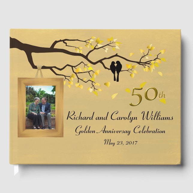Golden Anniversary Love Birds Gästebuch (Vorderseite)