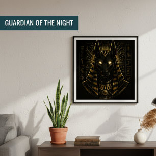 Golden Anubis Ägyptisches Gottes-Poster Poster