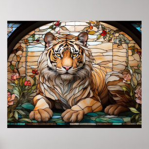 *~* Golden AP68 TIGER Hartglas 5:4 Fantasie Poster