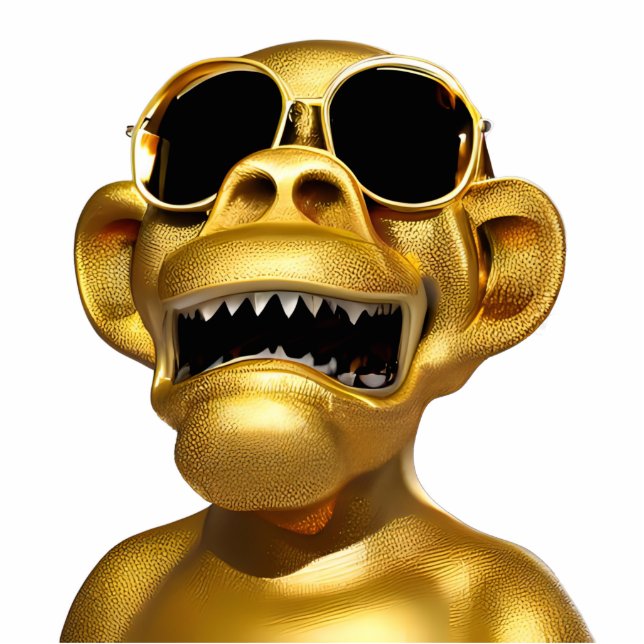 Golden Ape Skulptur - Coole Dekorationtrophie Freistehende Fotoskulptur (Vorne)