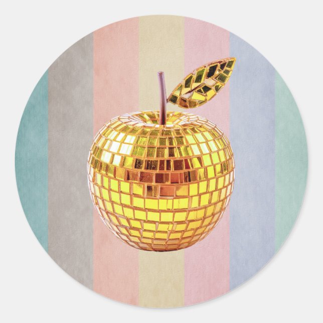 Golden Apple Runder Aufkleber (Vorderseite)