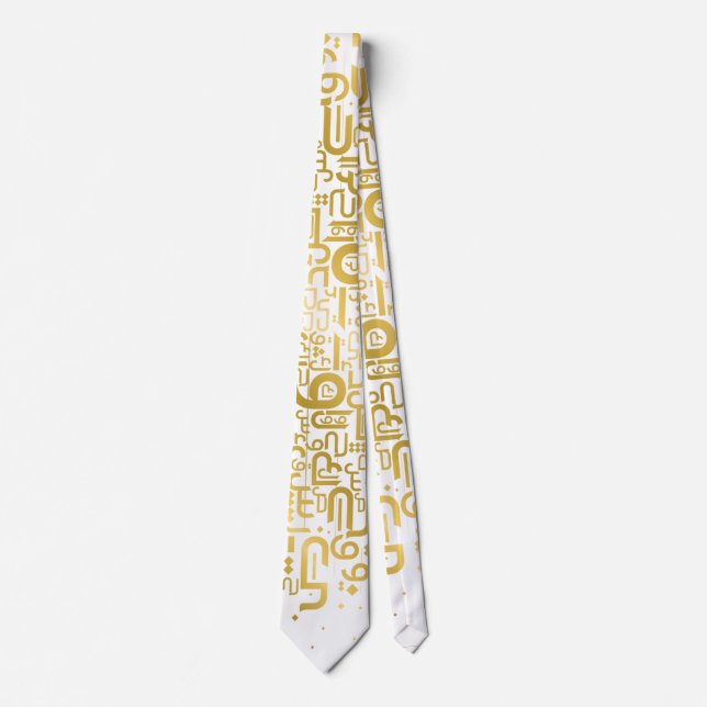 Golden Arabic Letters Krawatte (Vorderseite)