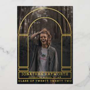 Golden Arches Graduation Foil Invitation