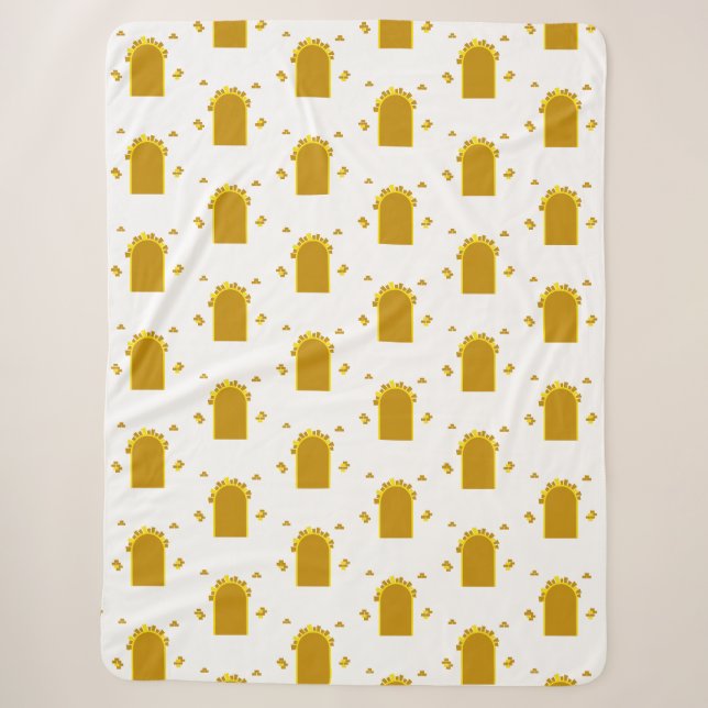 Golden Archway Portal – Minimalist Abstract Sherpadecke (Vorderseite)