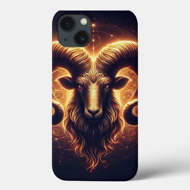 Golden Aries Zodiac Symbol Case-Mate iPhone Hülle (Rückseite)