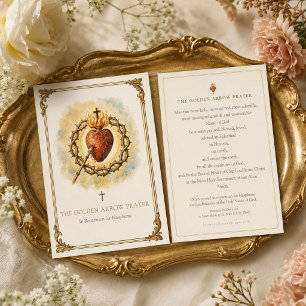 Golden Arrow Gebet Sacred Heart Heiligenkarte Visitenkarte