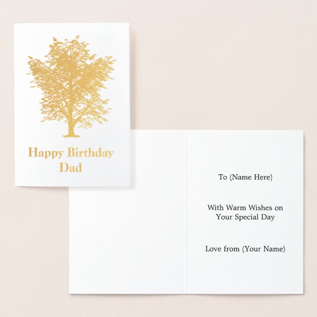 Golden Ash Tree Design - Elegante Männer Folienkarte (Anzeige)