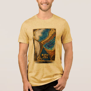 Golden Aura Abstrakte Kunst T-Shirt Tri-Blend Shirt