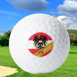 Golden Austria & Monogram, Österreichische Flagge Golfball