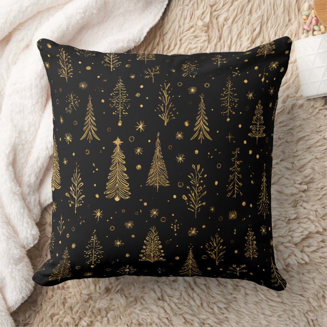 Golden Autumn Christmas Botanical Pattern (2) Kissen (Decke)