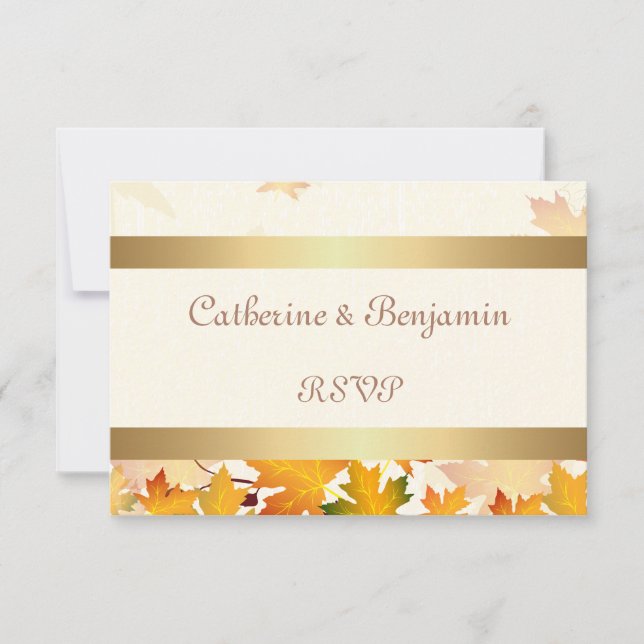 Golden Autumn quitte mariage RSVP (Devant)