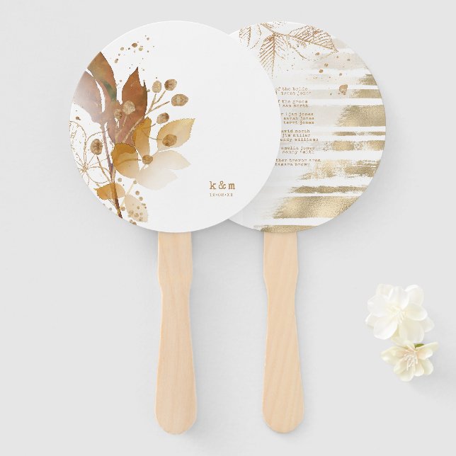 Golden Autumn Splash Wedding Party ID655 Fächer (Vorne und Hinten)
