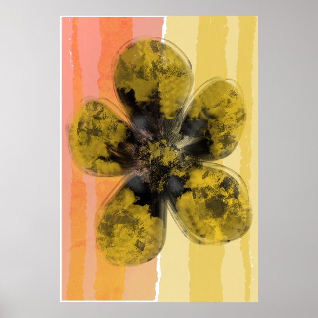 Golden Autumnal Rose Gold Abstrakt Poster (Vorne)