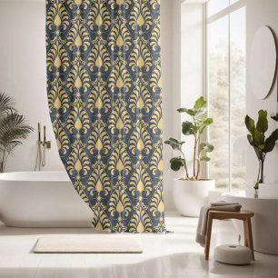 Golden Azure Elegance Duschvorhang