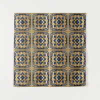 Golden Azure marokkanische geometrische Wand Art P