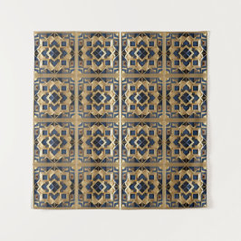 Golden Azure marokkanische geometrische Wand Art P Wandteppich