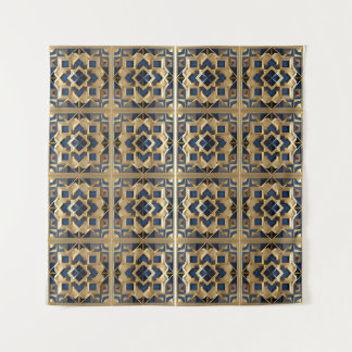 Golden Azure marokkanische geometrische Wand Art P Wandteppich