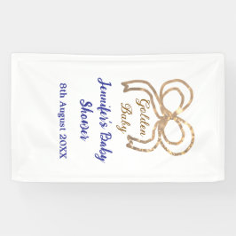 Golden baby Glitzer Bogen Royal Blue Babydusche Banner