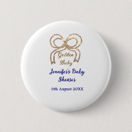 Golden baby Glitzer Bogen Royal Blue Babydusche Button