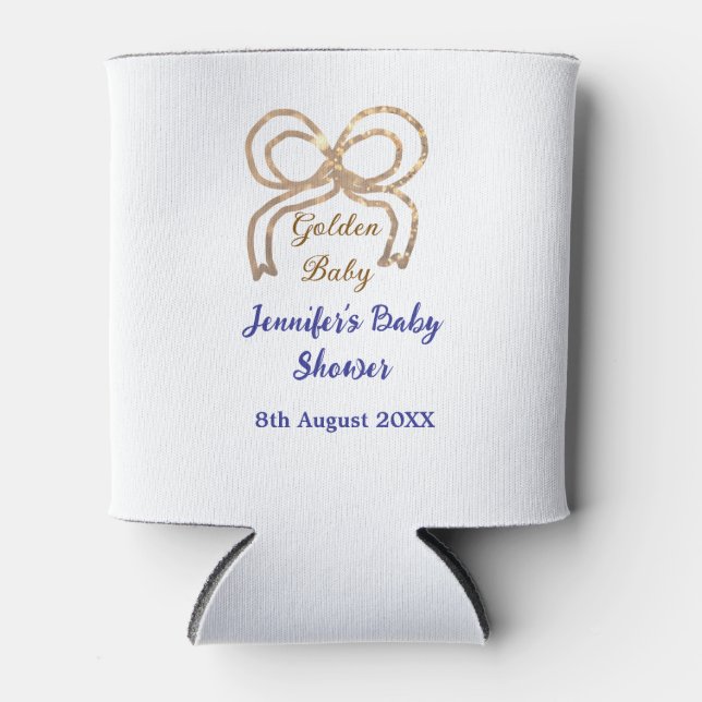 Golden baby Glitzer Bogen Royal Blue Babydusche Dosenkühler (Vorderseite)